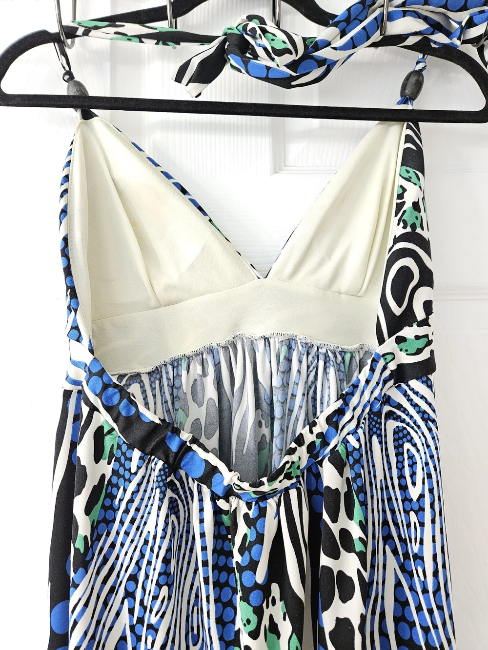Alyn Paige Blue, Black & White Abstract Maxi Skirt